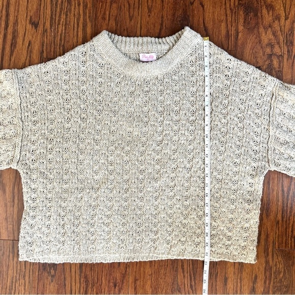 Pink Lily Boutique Cream Beige Chunky Oversized Knitted Sweater Size Extra Large - Picture 12 of 13